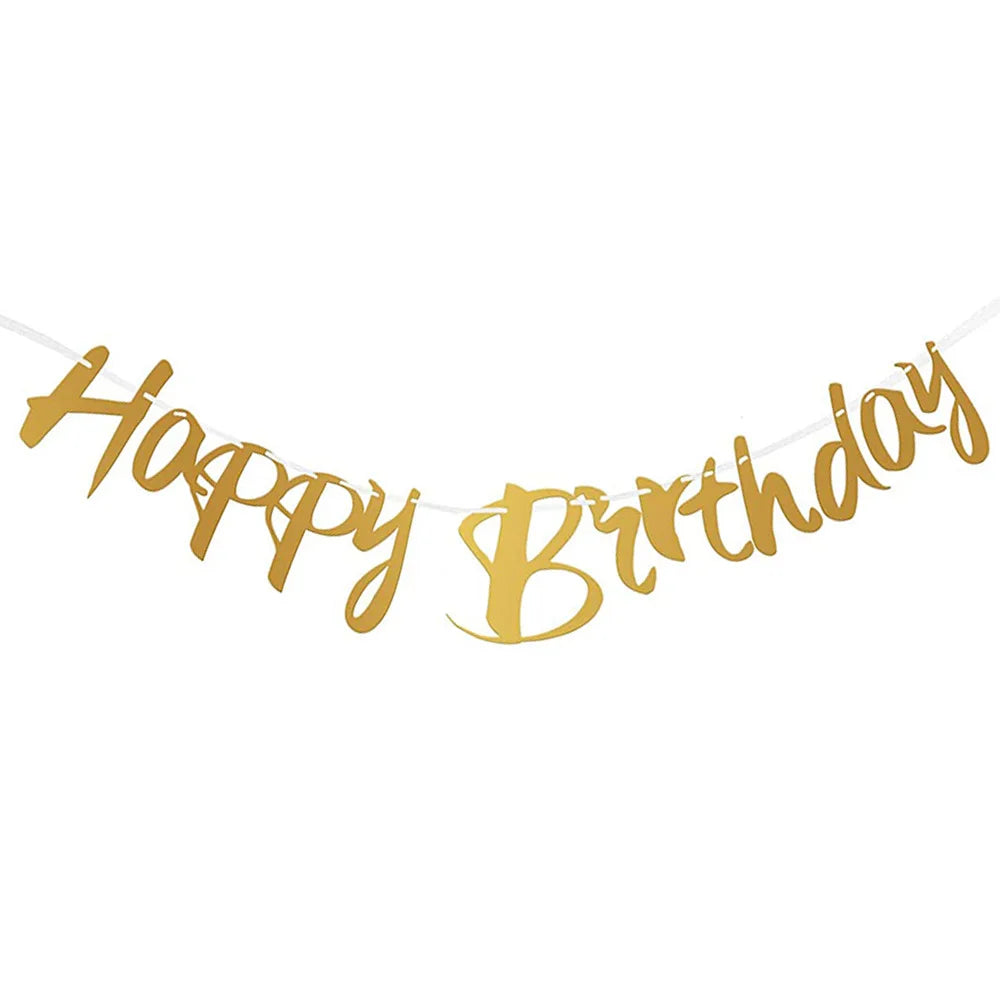 18 21 40 50 60th Happy Birthday Black Gold Banner Decoration 18-60Year Adult Birthday Party Backdrops Decoration Supplies