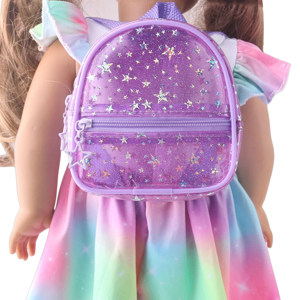 43 cm Baby Doll Cute Backpack Ours & Generation American 18 Inch Girl Doll Children Toys Dolls Accessories Cartoon Schoolbag