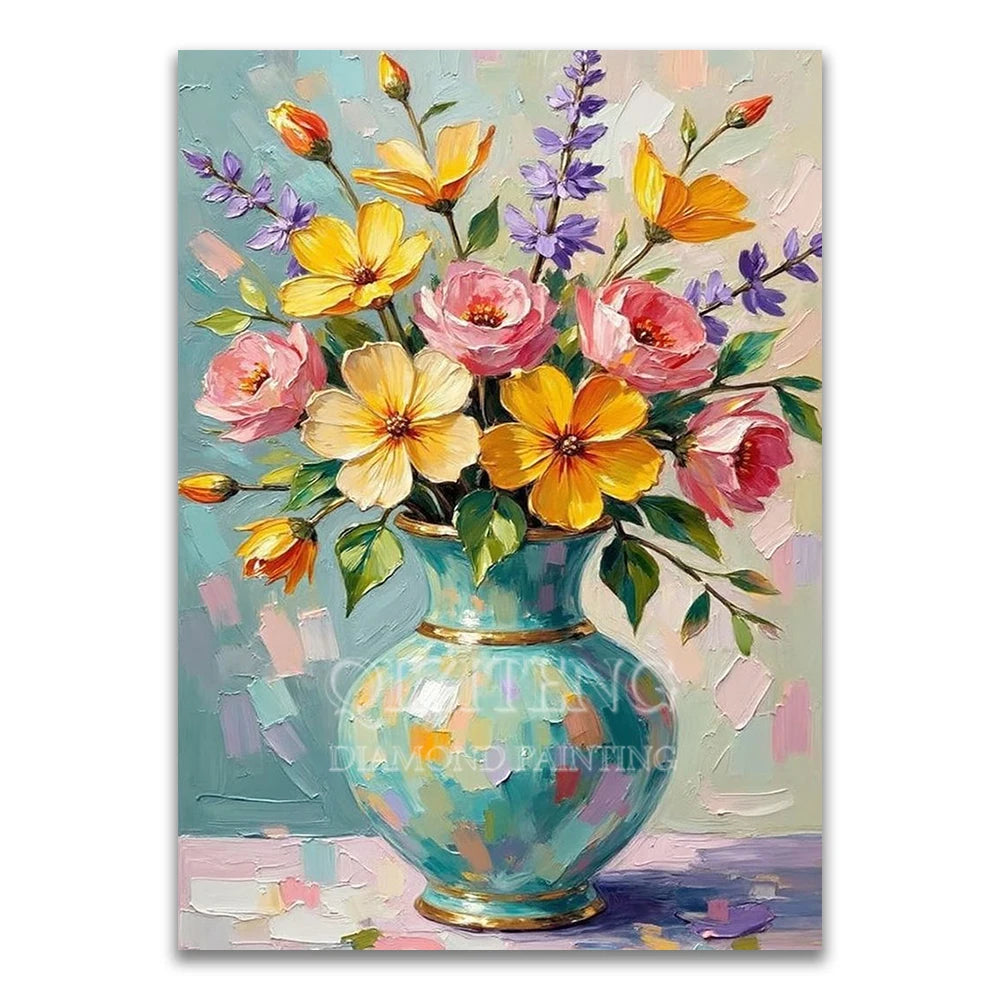 5D Diamond Painting Bouquet in Cup Color Flower Art Full Diamond Mosaic Cross Stitch DIY Modern Home Decor New Arrivals 2025