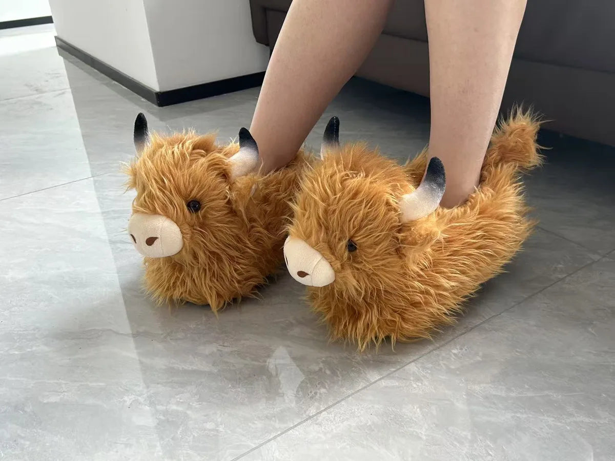 Long-Haired Cow Scotch Highland Cow Animal Shoes, Size 28*27*19cm, Purchase of the Store, Shoes for the Quantity of Yourself, Look at Whether You Wear It