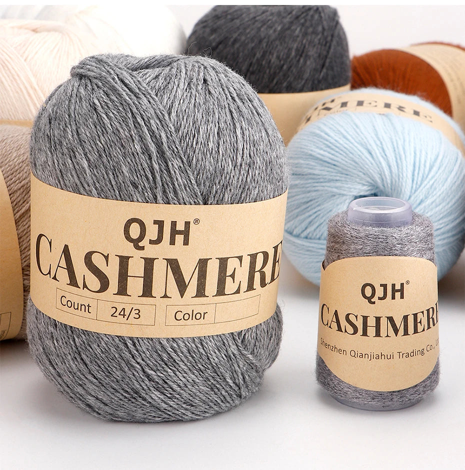 QJH 12 Set Luxurious Cashmere Yarn - Ultra-Soft & Premium Quality for Knitting Luxe Sweaters & Scarves, Hats - Yarn Enthusiasts