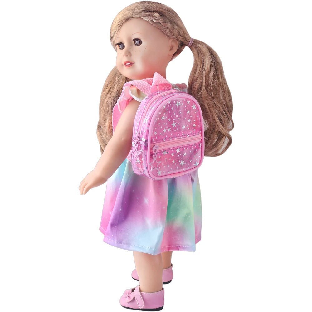 43 cm Baby Doll Cute Backpack Ours & Generation American 18 Inch Girl Doll Children Toys Dolls Accessories Cartoon Schoolbag