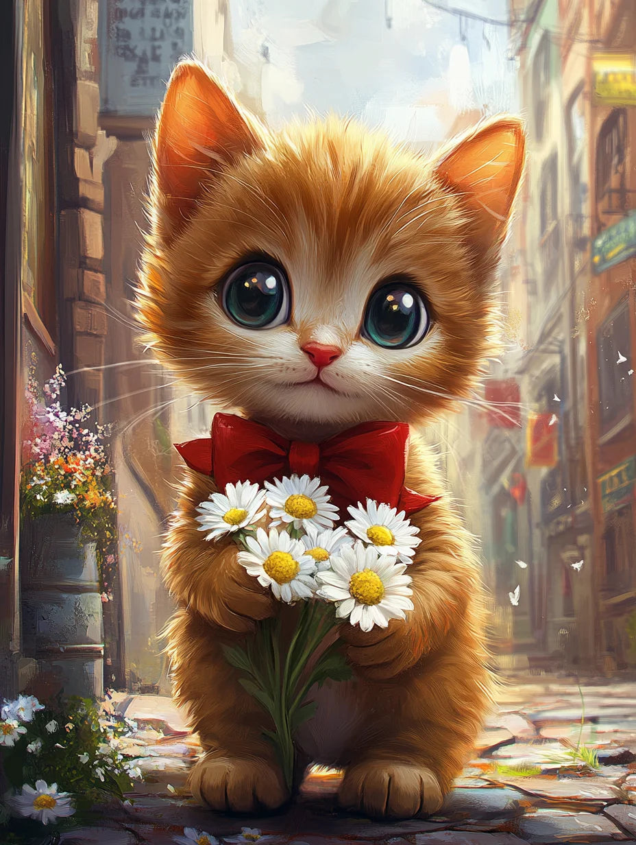 GATYZTORY Painting Paints By Numbers Cat Abstract Cute Picture Gifts Artwork Drawing By Numbers Picture Digital Home Decoration