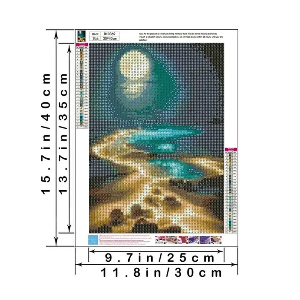 Handcrafted DIY Diamond Art Painting - Dreamy Landscape Series, Full Diamond Craft, Easy for Adult Beginners Exquisite Artworks