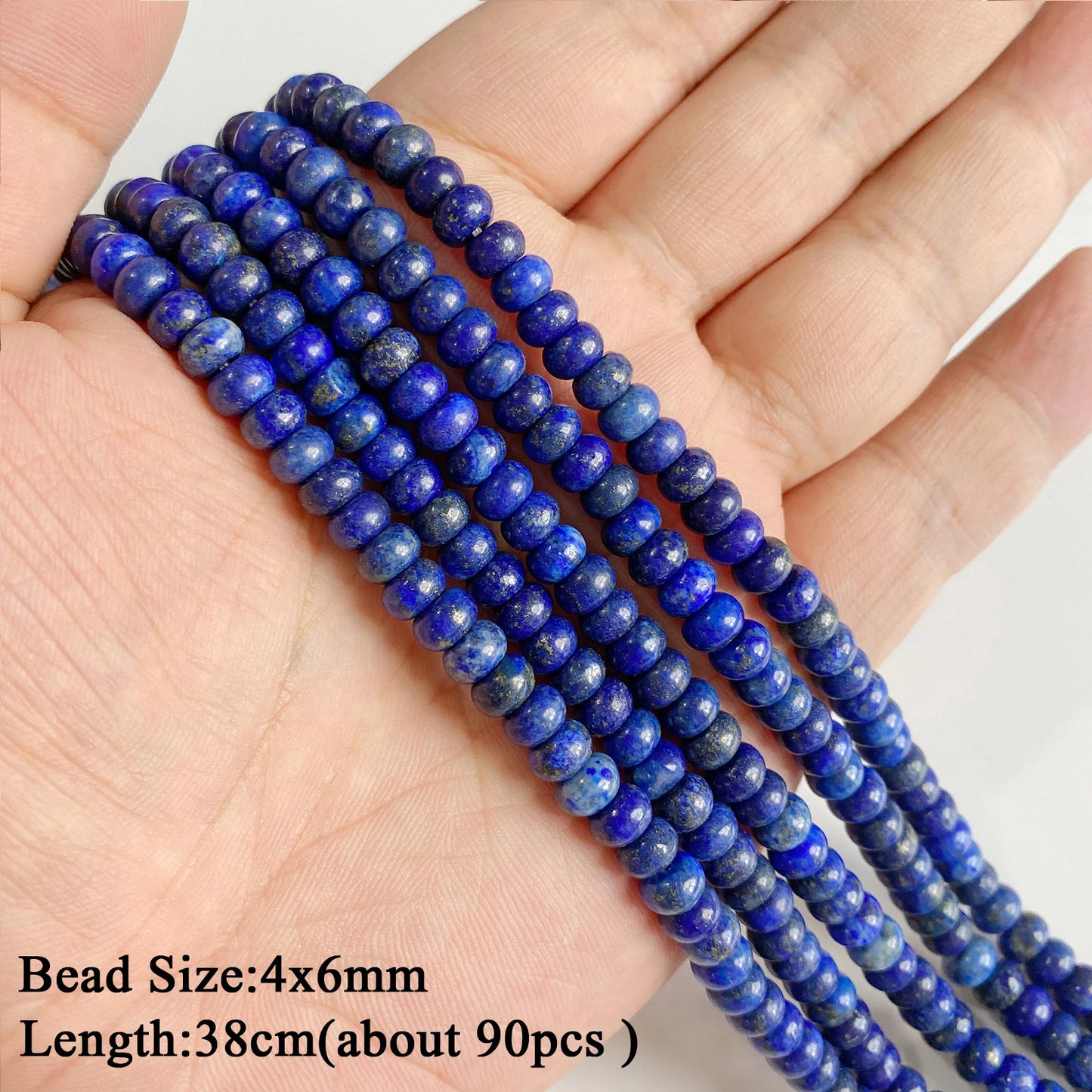 Natural Lapis Lazuli Healing Stone Bead Handmade Necklace Bracelet Bead Accessories For DIY Wisdom,Confidence,Prosperity Jewelry