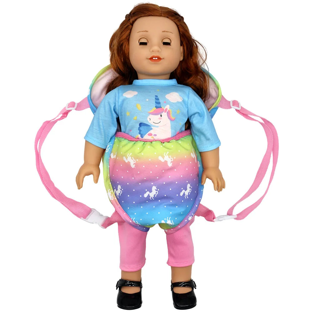 Alpaca Style Dolls Out Going Carry Bag 43-45cm Newborn Doll Clothes Accessories Christmas Birthday Gift18 Inch Doll Backpack Bag