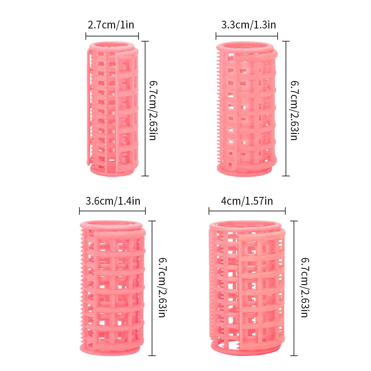 12Pcs Pink Hair Roller Sets Self Holding Hairdressing Curlers DIY Curly Hairstyle Tool For Women Hair Curler Styling Tools