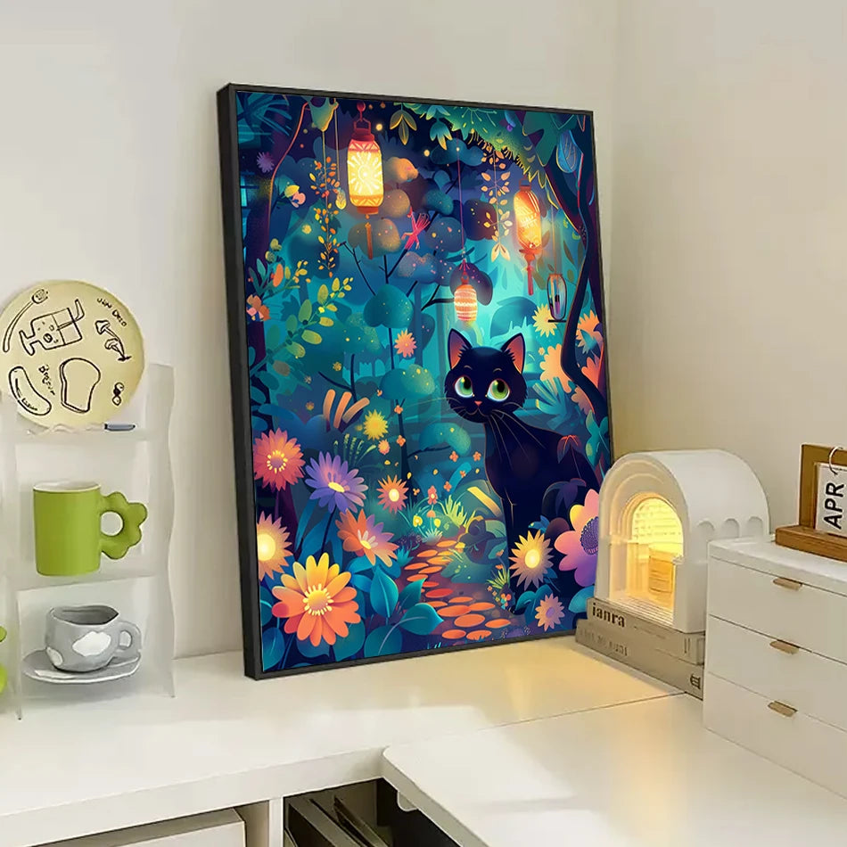 GATYZTORY Painting Paints By Numbers Cat Abstract Cute Picture Gifts Artwork Drawing By Numbers Picture Digital Home Decoration