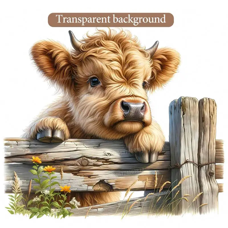 Cute Highland Cow Wall Sticker Bathroom Toilet Decor Living Room Cabinet Refrigerator Home Decoration Decals Stickers M1481