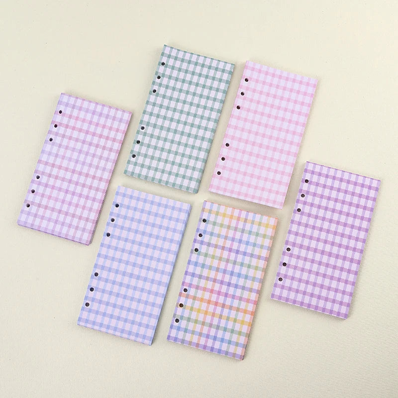 Cute Colour Grid A5/A6 Loose Leaf Notebook Refill Spiral Binder