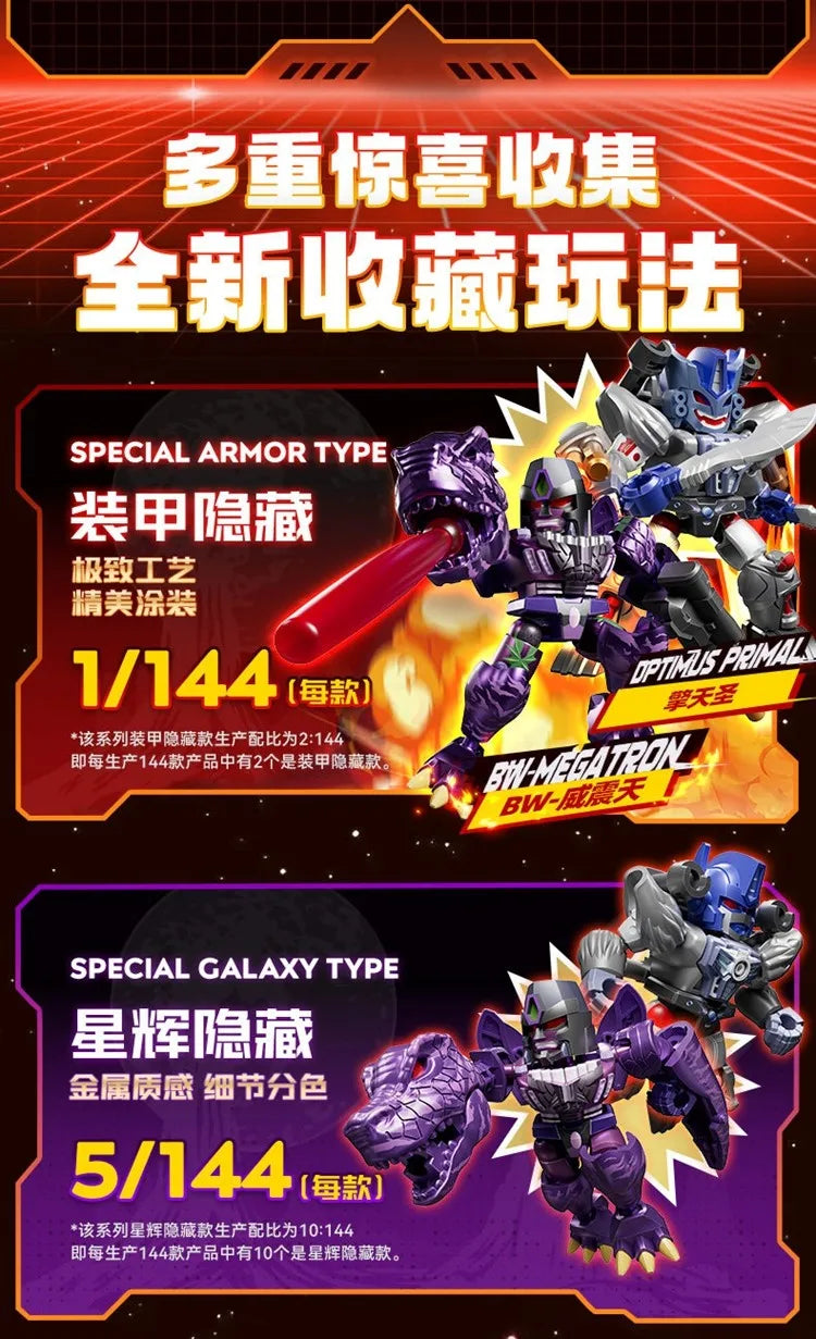 Original Blokees Transformers Starry Edition Vol.6 Optimus Prime Megatron Vortex Brawl Swindle Armored Robot Blind Box Toy Gifts