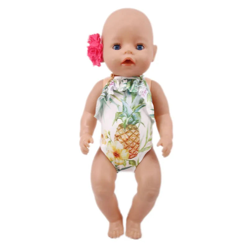 Multi-style Doll Swimsuit Cute Seaside Outfit For 43CM Baby Doll&18Inch American Doll Accessories,Our Generation Girl Gifts Toys