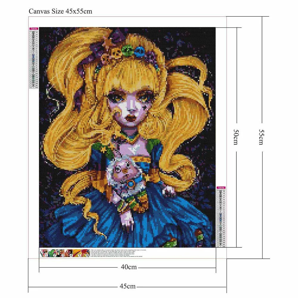 5D Diamond Painting Goth Girls Wonderland Collection Bizarre Art Full Square Diamond Embroidery Cross Stitch Diamond Mosaic Kit