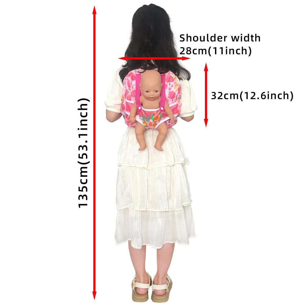 Alpaca Style Dolls Out Going Carry Bag 43-45cm Newborn Doll Clothes Accessories Christmas Birthday Gift18 Inch Doll Backpack Bag