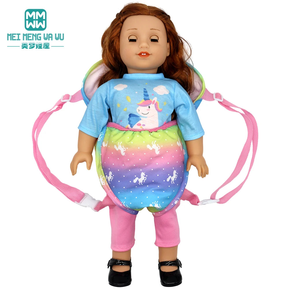 Doll accessories for 15-17inch new born doll backpack seat towel blanket Toy diaper Panties bag