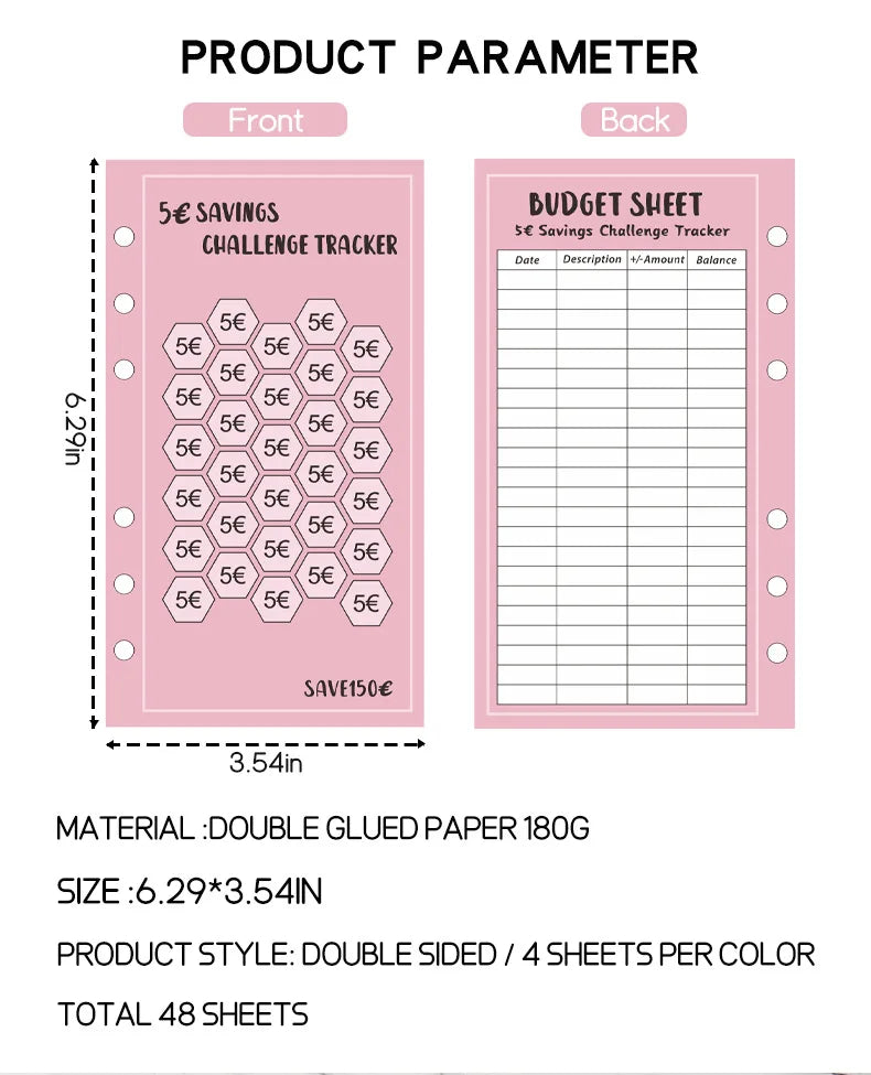 48 Sheets 100-Day Money Saving Challenge Kit - 52 Weeks & 30 Days Budget Planner Cards, Easy & Fun Ways To Save $5050