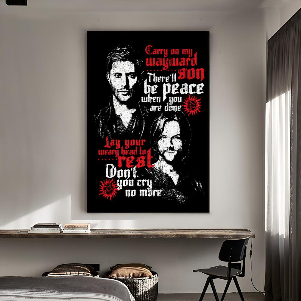 1pc Tv Show Supernatural Poster Self-adhesive Art Waterproof Paper Sticker Coffee House Bar Room Wall Decor