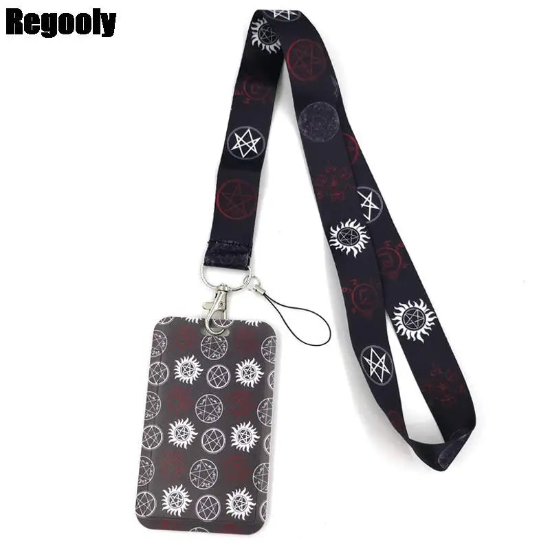 Supernatural SPN Fashion Women Card Holder Lanyard Colorful Badge Reel Nurse Doctor Student Exhibition ID Card Clip Badge Holder
