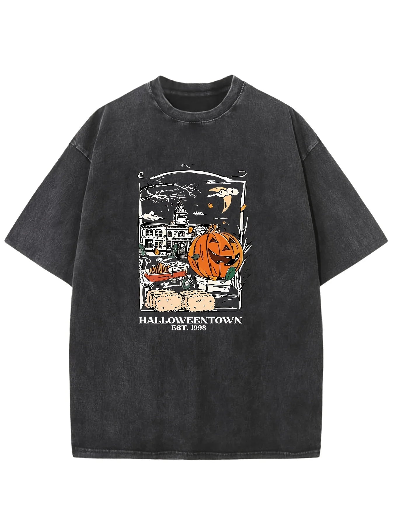 Women's Gothic bat graphic T-Shirt Black White Contrast Casual Everyday Halloween Party Outfit Y2k Clothes Woman's  Men Clothing