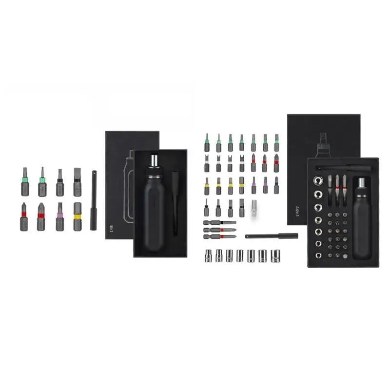R9UF Screwdriver Ratchet Screw Driver Set Upgraded Capacity 9 in 1 / 37 in 1 Bits Press Type Magazine Design
