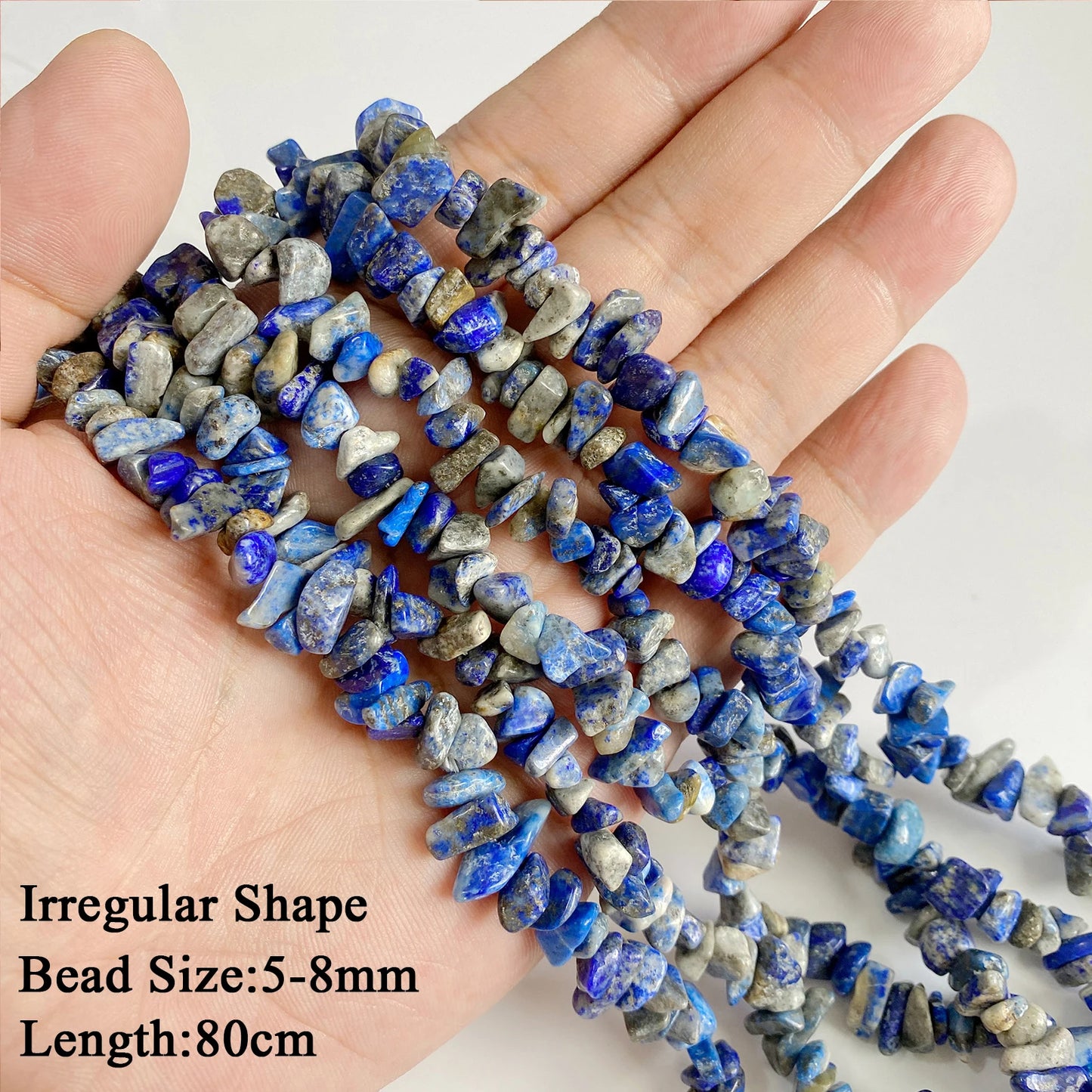 Natural Lapis Lazuli Healing Stone Bead Handmade Necklace Bracelet Bead Accessories For DIY Wisdom,Confidence,Prosperity Jewelry