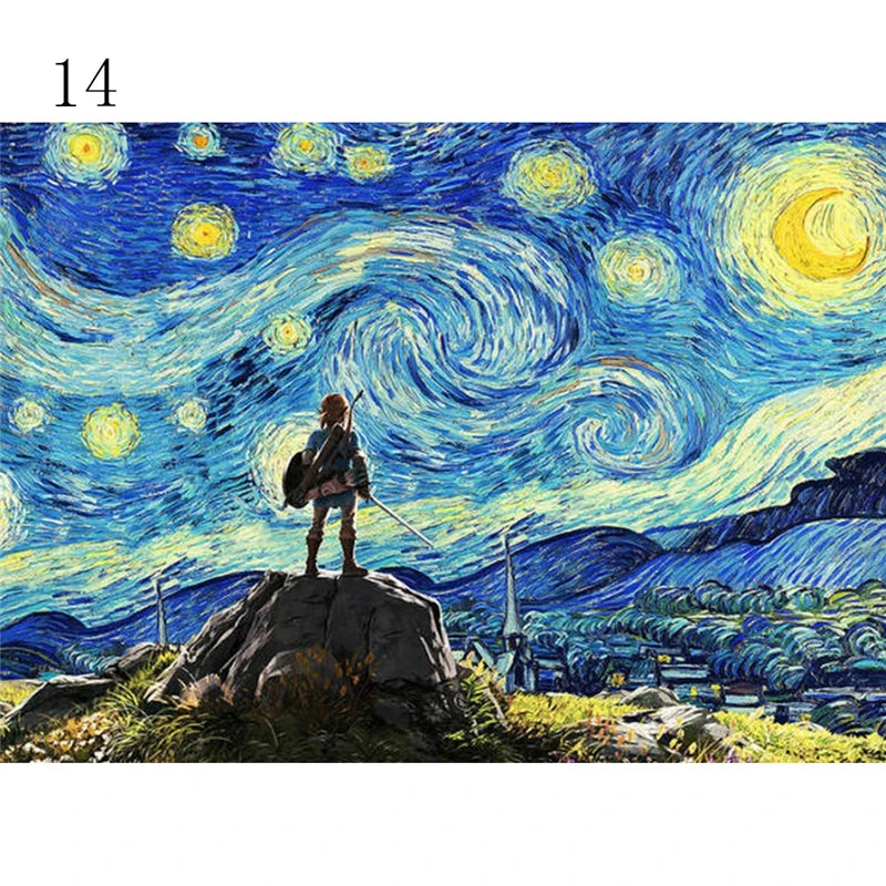 5D Diamond Painting by Number Van Gogh Starry Night Famous Art Picture Set for Embroidery Cross Stitch Home Decorations Gifts