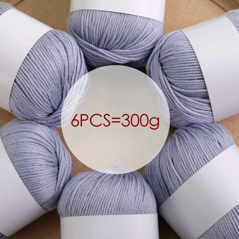 6pcs/Set Luxury Silk Blend Yarn, 50g Each, Soft Knitting Yarn Suitable For Sweaters, Baby Blankets And Scarves, Multiple Colors