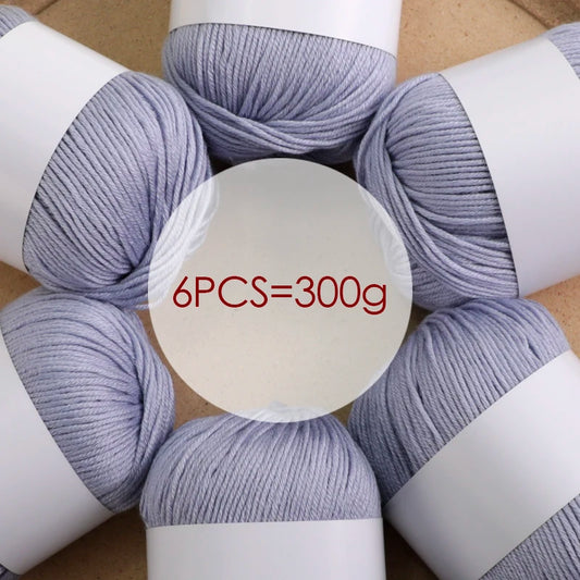 6pcs/Set Luxury Silk Blend Yarn, 50g Each, Soft Knitting Yarn Suitable For Sweaters, Baby Blankets And Scarves, Multiple Colors