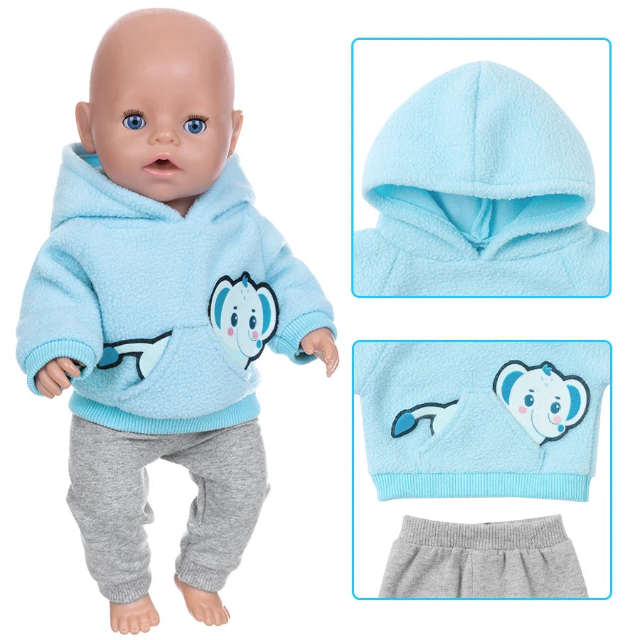 2025 New Dolls Outfit Suits For 17 inch 43cm Baby Reborn Doll Cute Jumpers Rompers New Born Doll Clothes