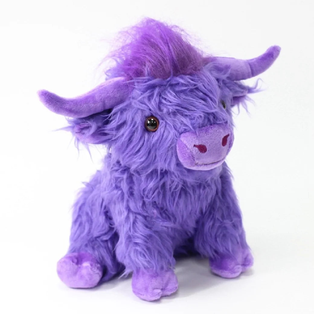 Cute Highland Cow Plush Toys Stuffed Animal Toy Dolls Simulation Long Hair Cow Plush for Kids Birthday Gift Home Decoration