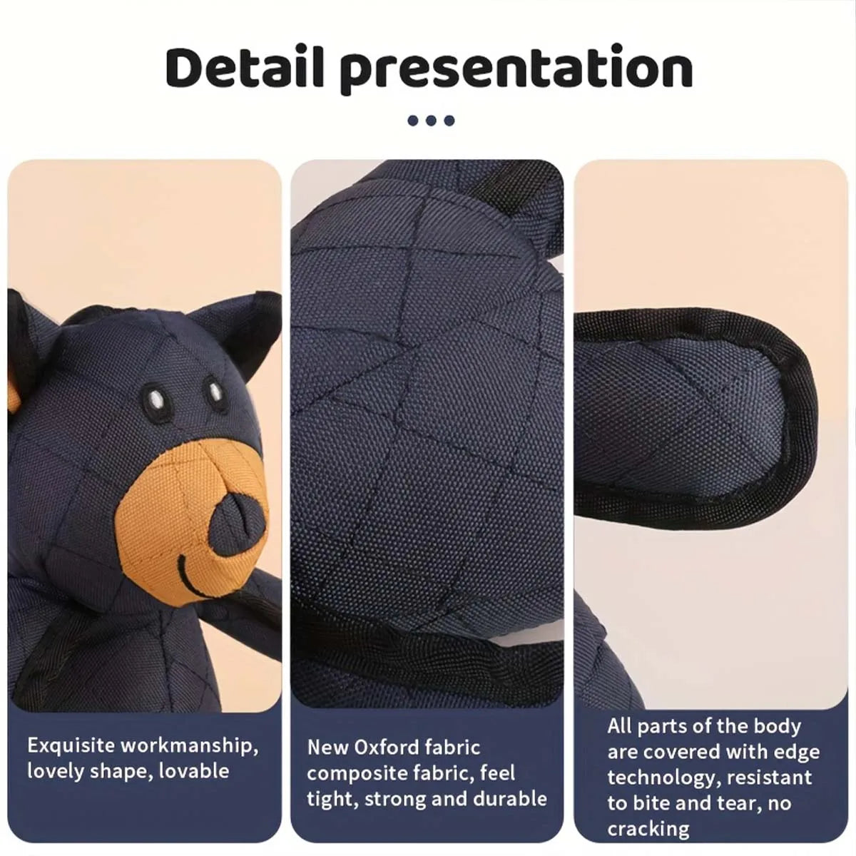 Squeaker Teddy Bear Dog Toys Aggressive Chewers Indestructible Stuffed Plush Dog Squeaky Toys Keep Them Busy For All Dogs Breeds