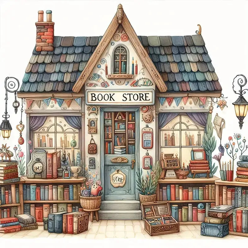 5D Diamond Painting Store House Landscape DIY Diamond Mosaic Book Handmade Hobby Embroidery Wall Decor Unique Gift