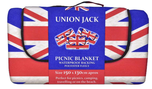 Union Jack Waterproof Fleece Picnic Blanket 1.5m X 1.3m