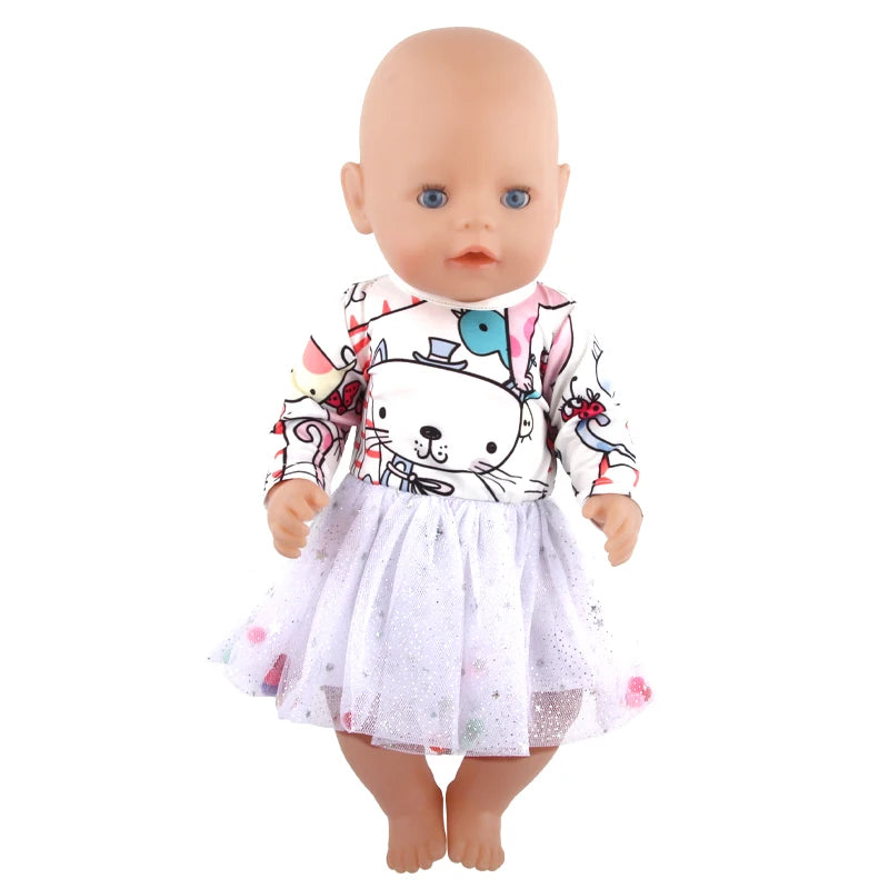 American 18 Inch Girl Doll Sequins Skirt Clothes Shining Cute Mini Dress For 43cm Baby New Born,OG,DIY Doll Accessories Toy