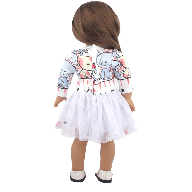 American 18 Inch Girl Doll Sequins Skirt Clothes Shining Cute Mini Dress For 43cm Baby New Born,OG,DIY Doll Accessories Toy