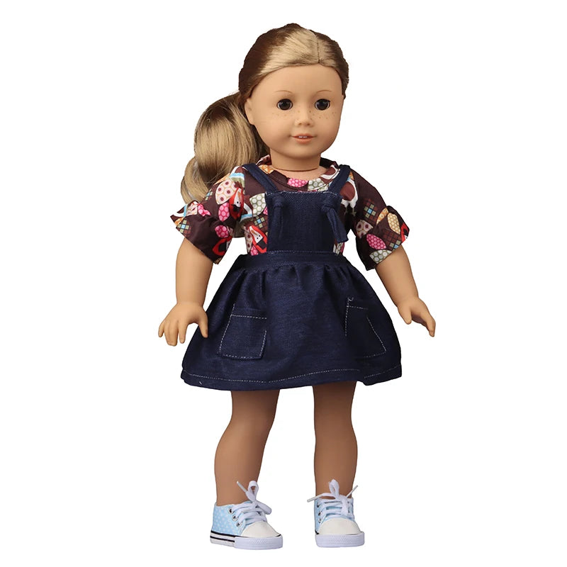 American 18 Inch Girl Doll Sequins Skirt Clothes Shining Cute Mini Dress For 43cm Baby New Born,OG,DIY Doll Accessories Toy