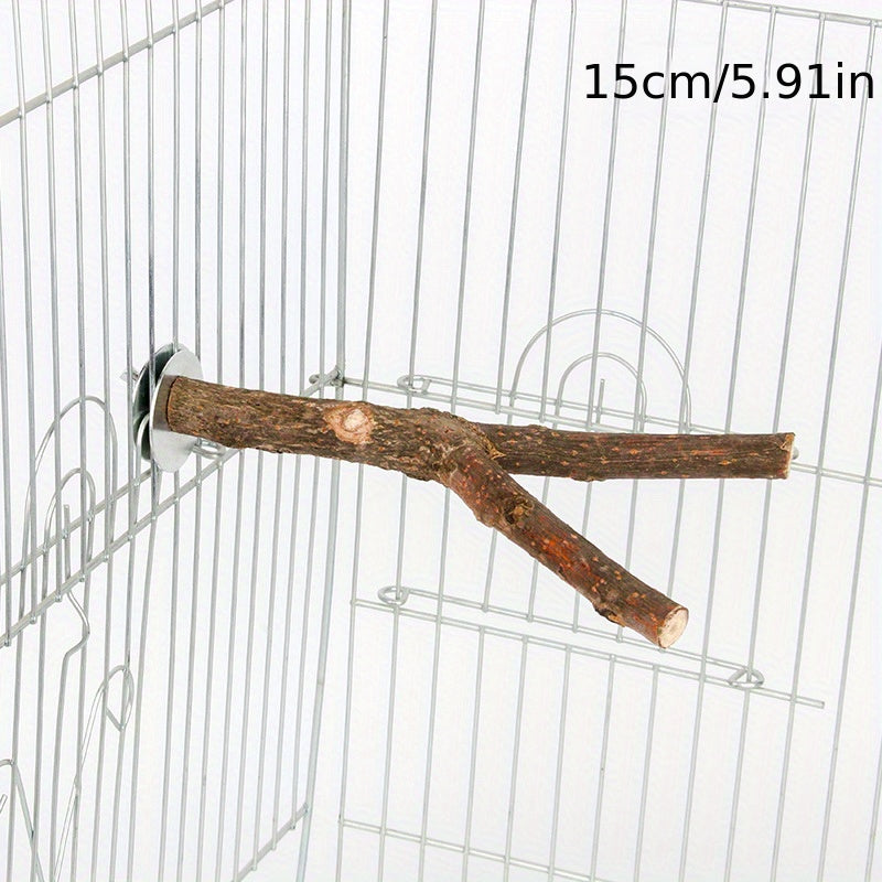 Durable Wooden Bird Perch for Cage - Comfortable Grinding Stick for Birds - Fun Bird Toy and Supplies