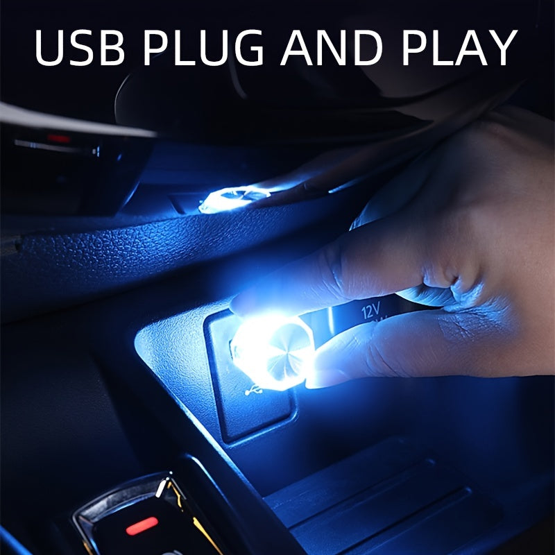 Car Mini USB LED Atmosphere Light Indoor Environment Decoration Mood Light Car PC Computer Portable Light Plug And Play Super Bright