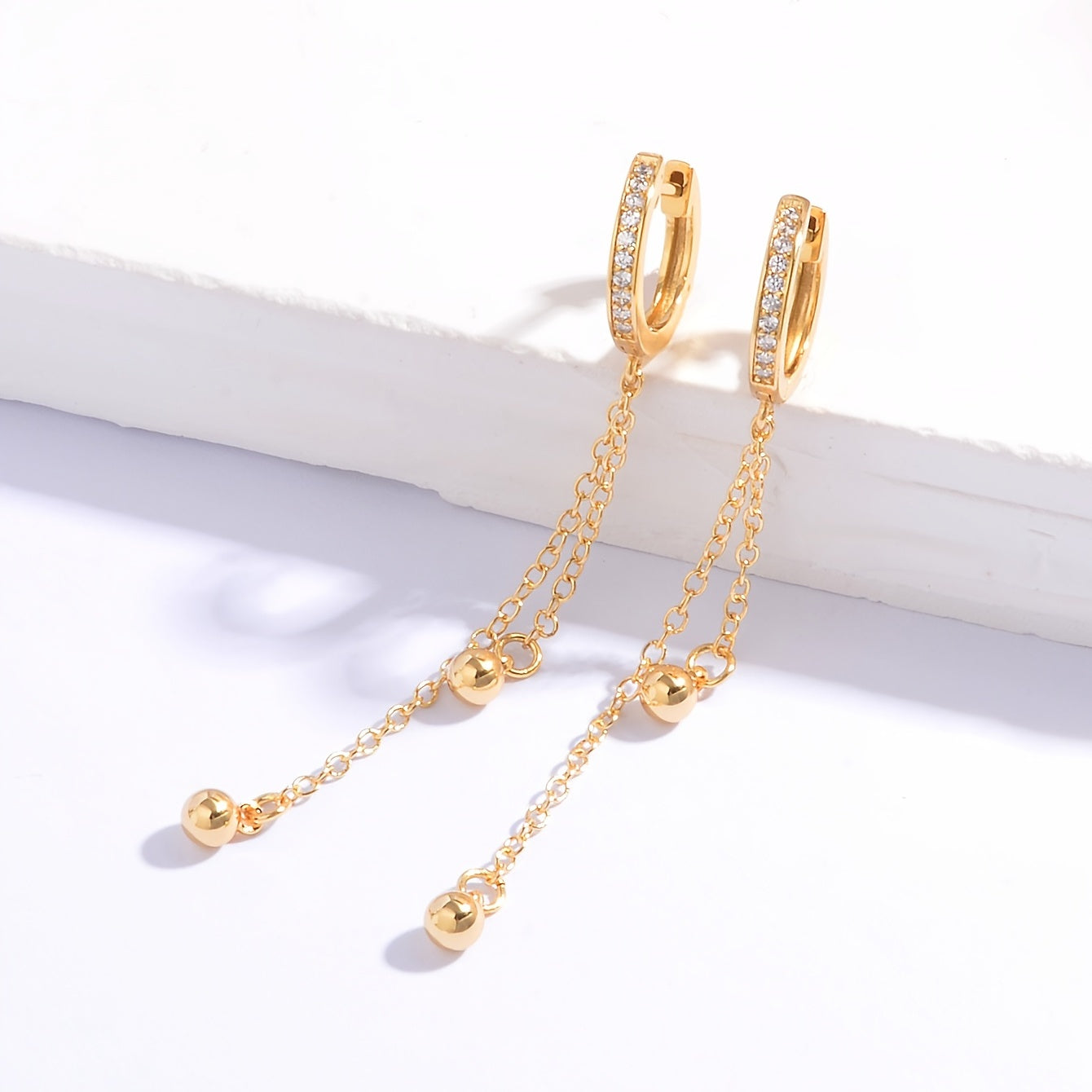 Chic Tassel Bead Earrings 18K Plated Jewelry Gift Women Accessories