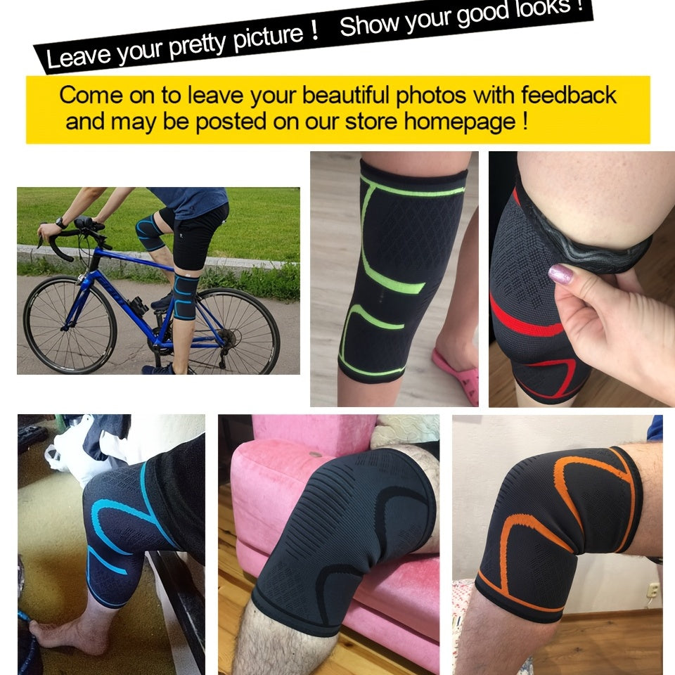 1pc AOLIKES Compression Knee Pad Sleeve - Breathable, Non-Slip, Durable Polyamide & Nylon, Ideal for Running, Volleyball, Basketball, Yoga, Tennis, Football