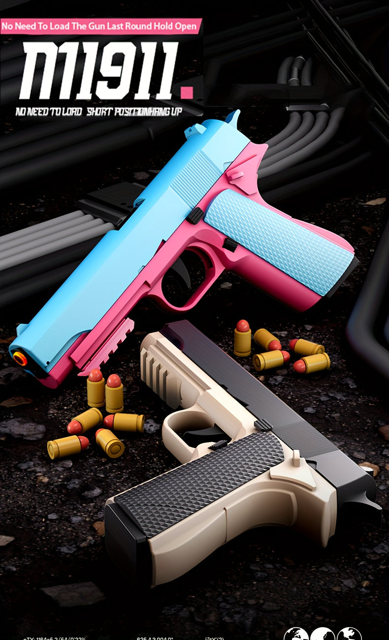 New Style Toy Gun Soft Clip Pistol [Upgradeable Continuous Shot] Short Bit Suspension Mode Clip And Pull Back Action, Toy Foam Blaster, Educational Toys Models Halloween Christmas Gift