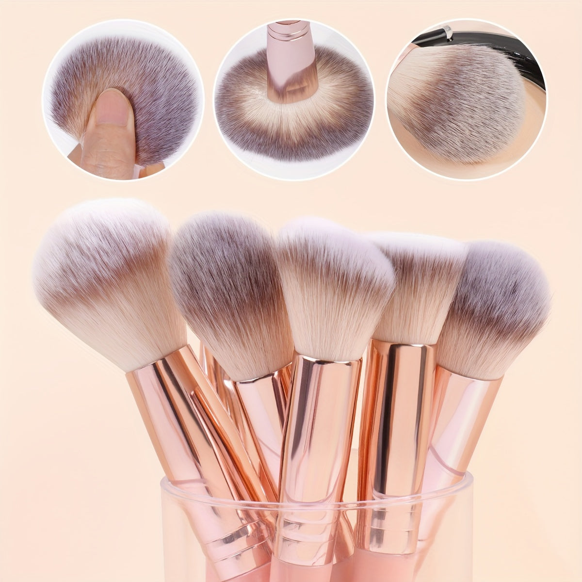 1 Set, MAANGE 18-Piece Makeup Brushes Kit With Makeup Sponge, Powder Puff, Finger Puff, Makeup Removal Puff, Cleaning Pad And Washbag, Portable Full Makeup Tools Set, Travel Size Cosmetic Brush Collection, Ideal Gift For Her