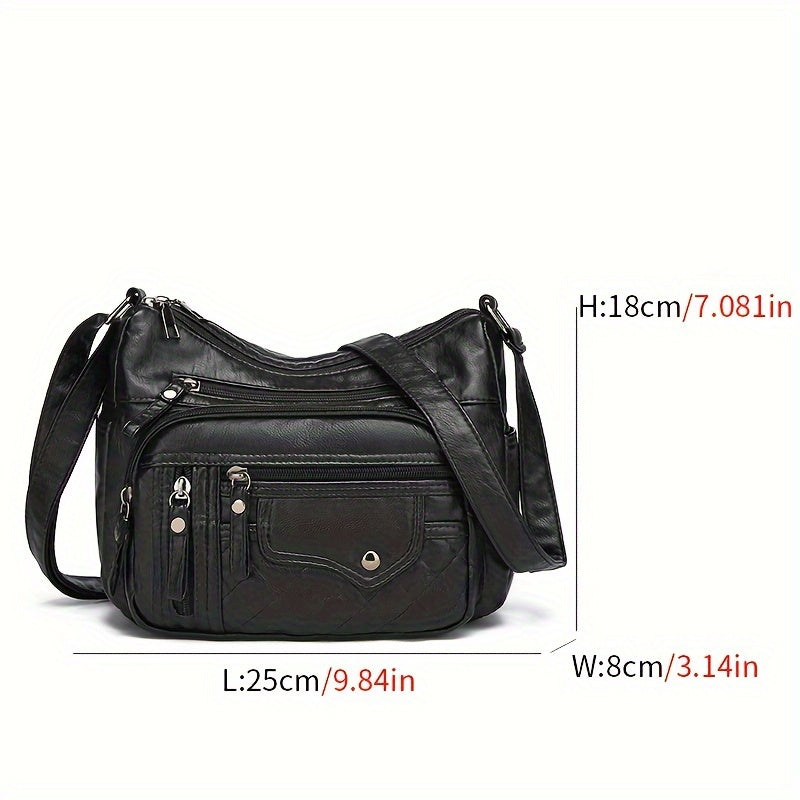 8108 Large Capacity Soft Bag Single Shoulder Crossbody Bag Flower Shape Random, Shoulder Strap Direction Random, Pull Head Direction Random