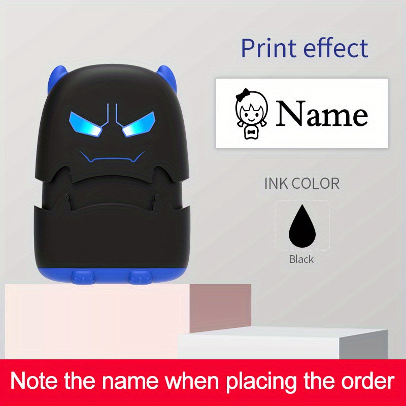 1pc Black Baby Name Stamp Custom-made DIY Gift for Children Seal Student Clothes Chapter Not Easy to Fade Security Cute Monsters Toy