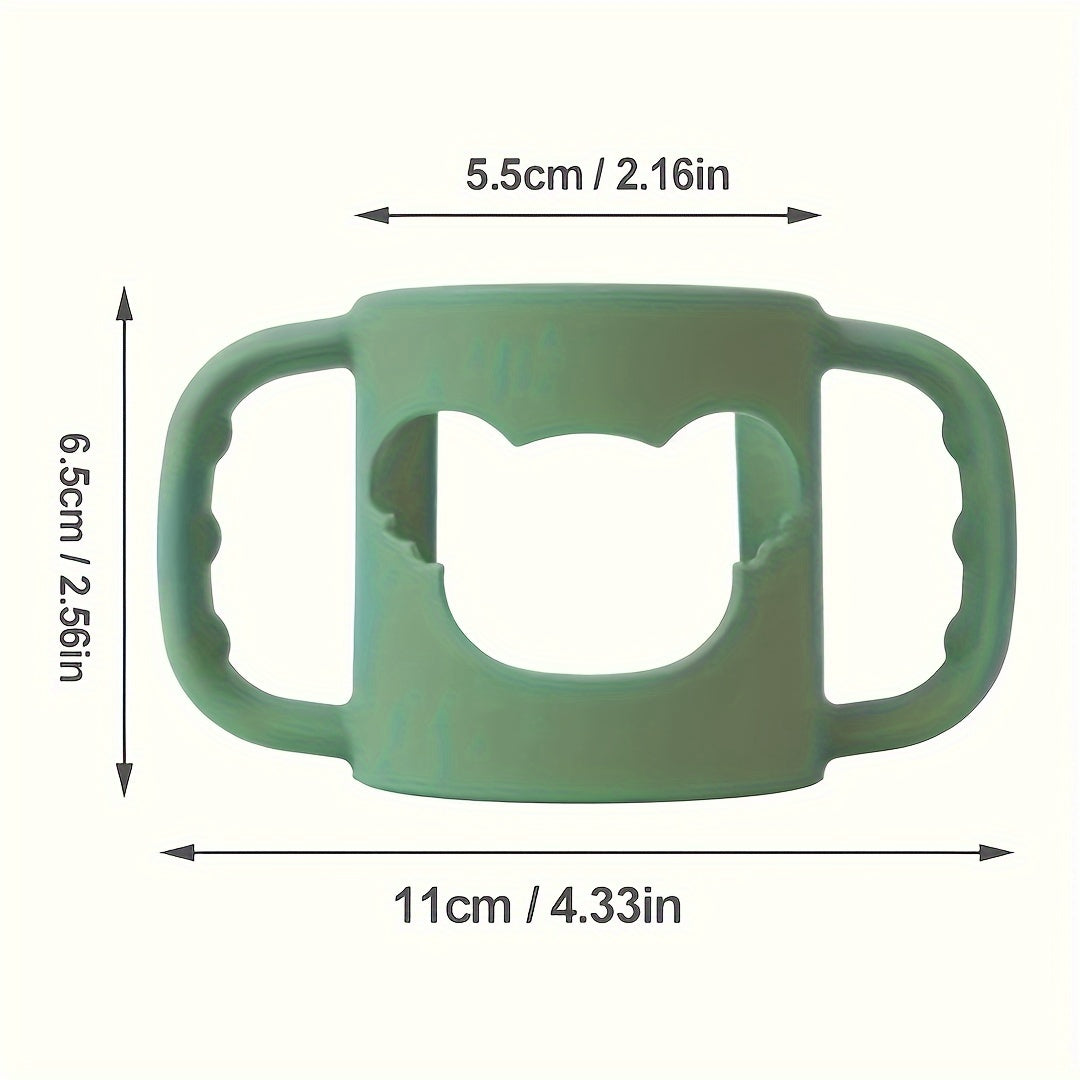 [Silicone Baby Handle] Soft Elastic Silicone Baby Bottle Handle With Cartoon Pattern | Daily Use Baby Bottle Accessories | Suitable For Most Neck Bottles
