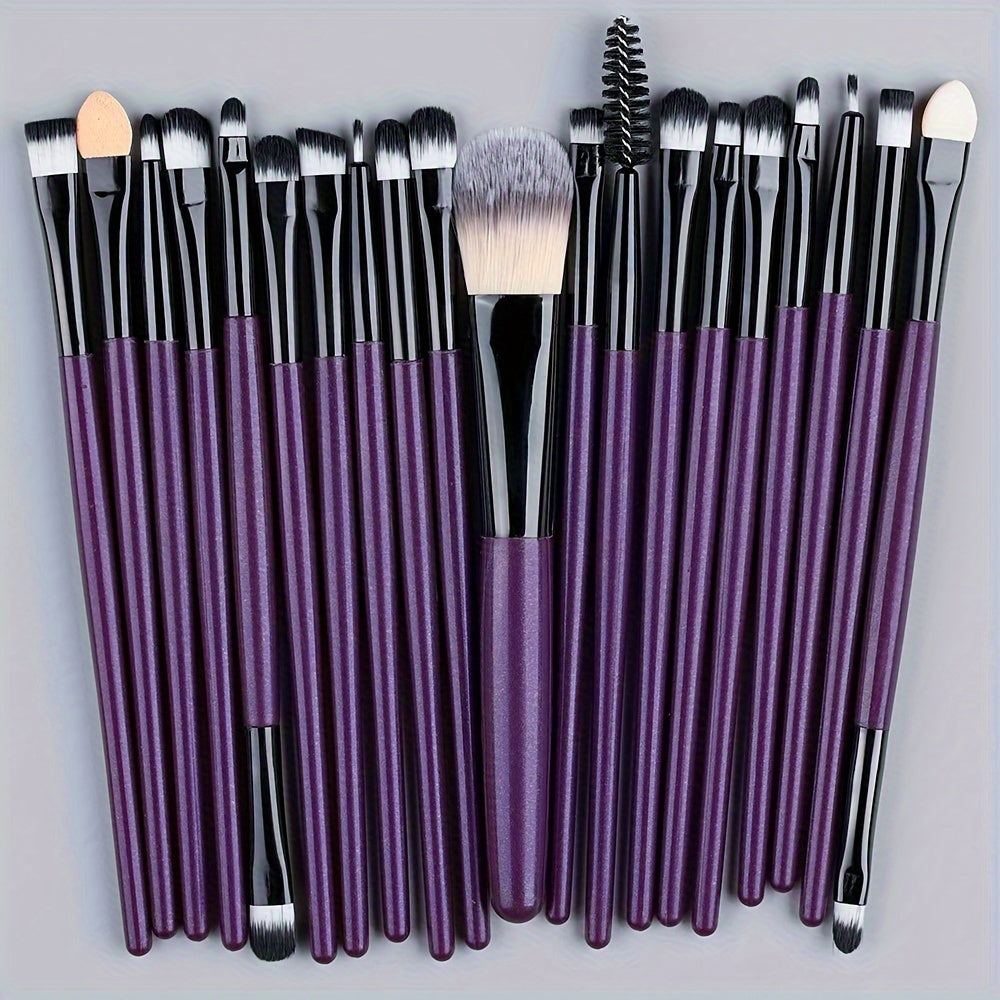 20Pcs Makeup Brushes Set Professional Soft Synthetic Hair Powder Foundation Eyeshadow Make Up Brushes Cosmetics Ideal For Makeup Beginners