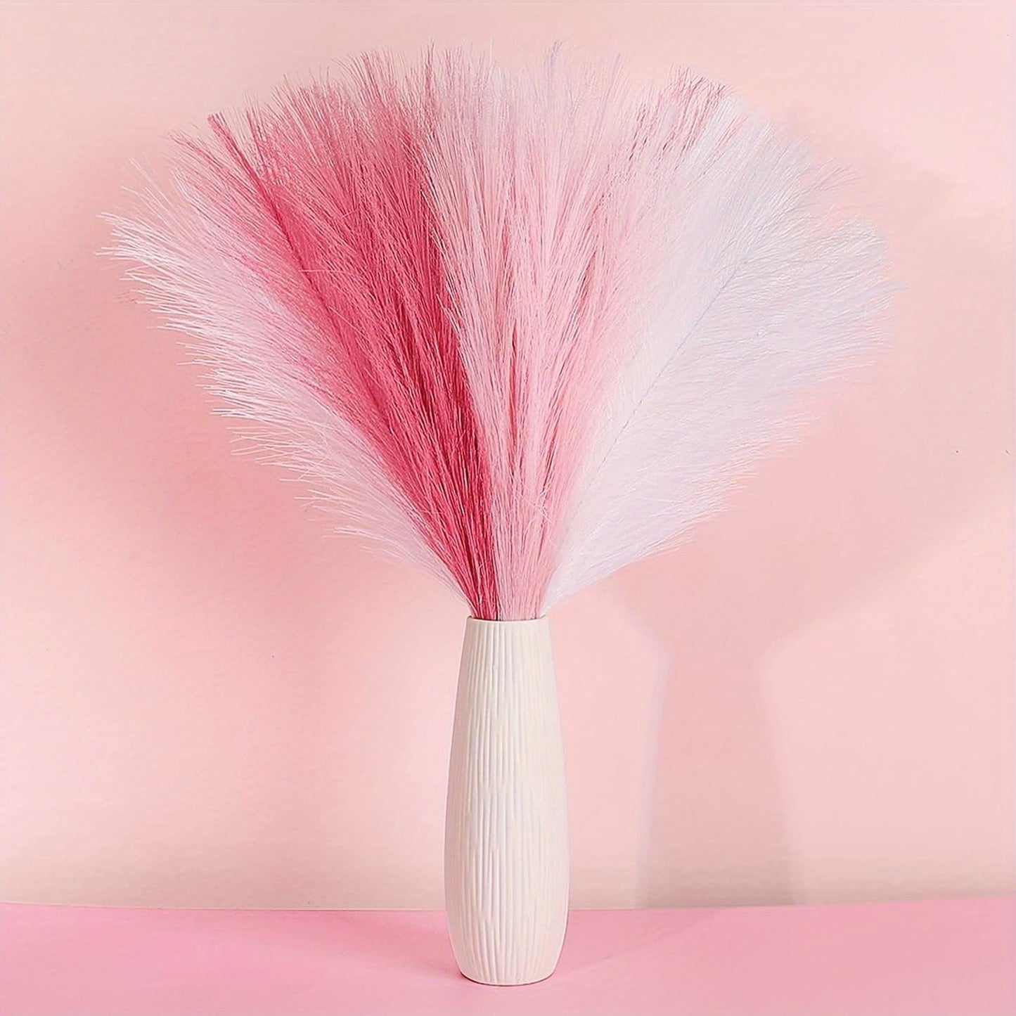 21pcs Artificial Pampas Grass - Faux Reed Feathers for Home & Wedding Decor, Perfect for Vase Display, Event Styling, Table Centerpiece, Natural Aesthetic, Minimalist Arrangement, Realistic Texture, Durable Stems, Feather Acc