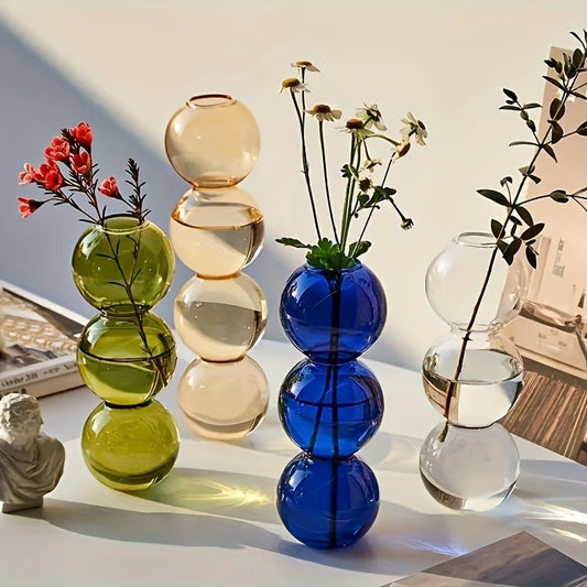 Chic Glass Bubble Vase - Transparent, Artistic Design for Home Decor | Perfect for Bedroom, Living Room & Dining Table | Nordic-Inspired Minimalist Centerpiece