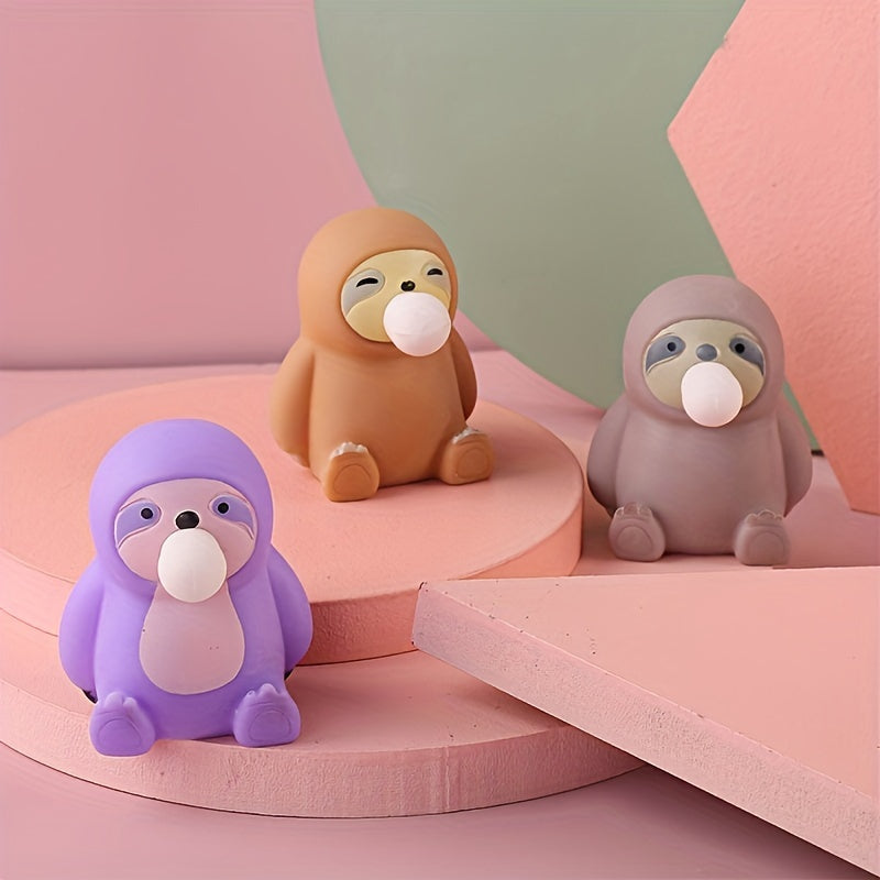 Use This Cute Sloth Stress Relief Toy, Sloth Toy With Soft Rubber Compression For Instant Stress Relief And Fun Bubble Action