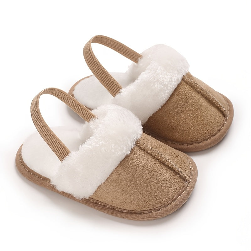 Cozy Plush Baby Girl Slippers - Soft, Non-Slip Sole for Indoor Comfort | Cute & Warm for 0-1 Year Olds | Perfect for Spring/Fall, Leisure Style, Spring/Autumn